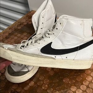 Nike White and Black High-Top Sneakers